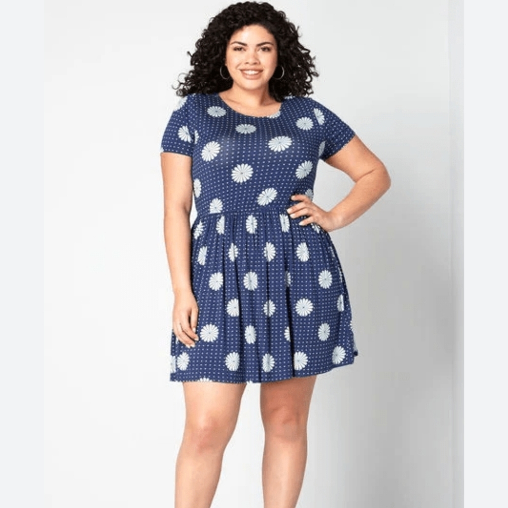 Modcloth Daisy blue floral dress size L